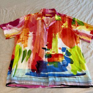 Mens or Womens Jams World Button Up Short Sleeve Shirt Large